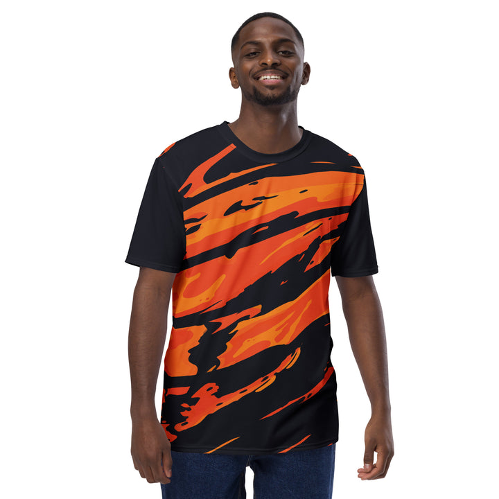 Premium Men's Jersey - Black-Orange Angle