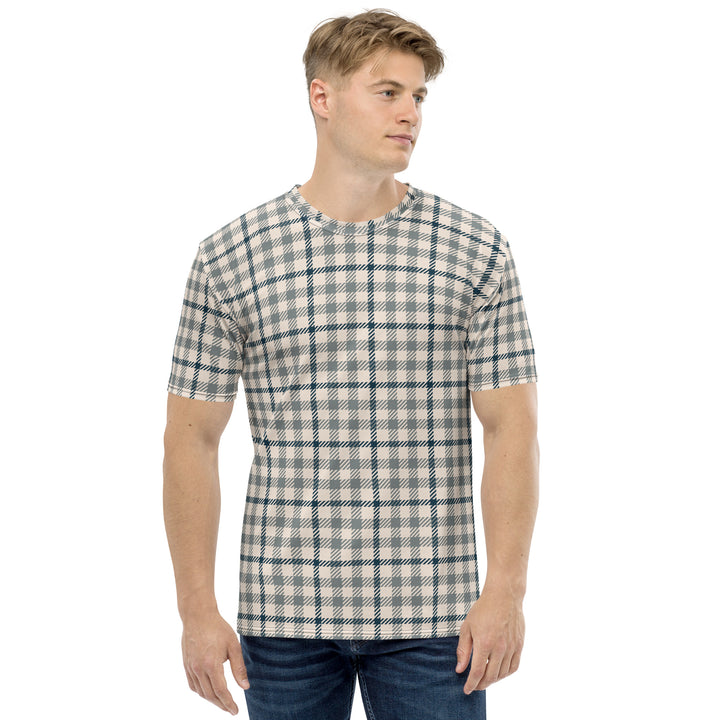 Premium Men's Jersey - Beige-Green Lattice