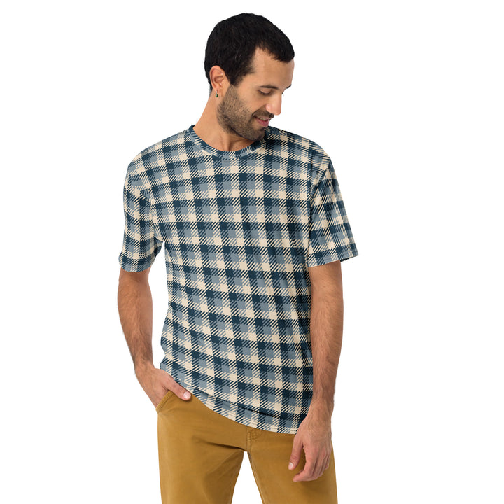 Premium Men's Jersey - Blue-Beige Lattice