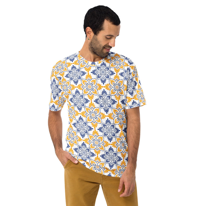 Premium Men's Jersey - Yellow-Blue Tiles