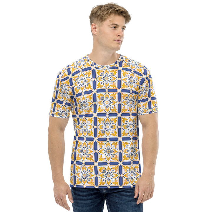 Premium Men's Jersey - Yellow-Purple Tiles