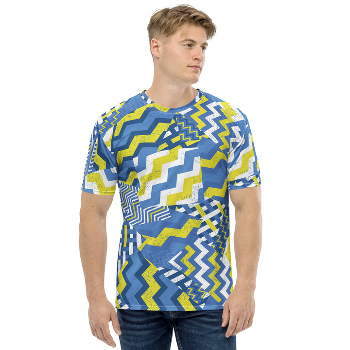 Premium Men's Jersey - Blue-Yellow Shake