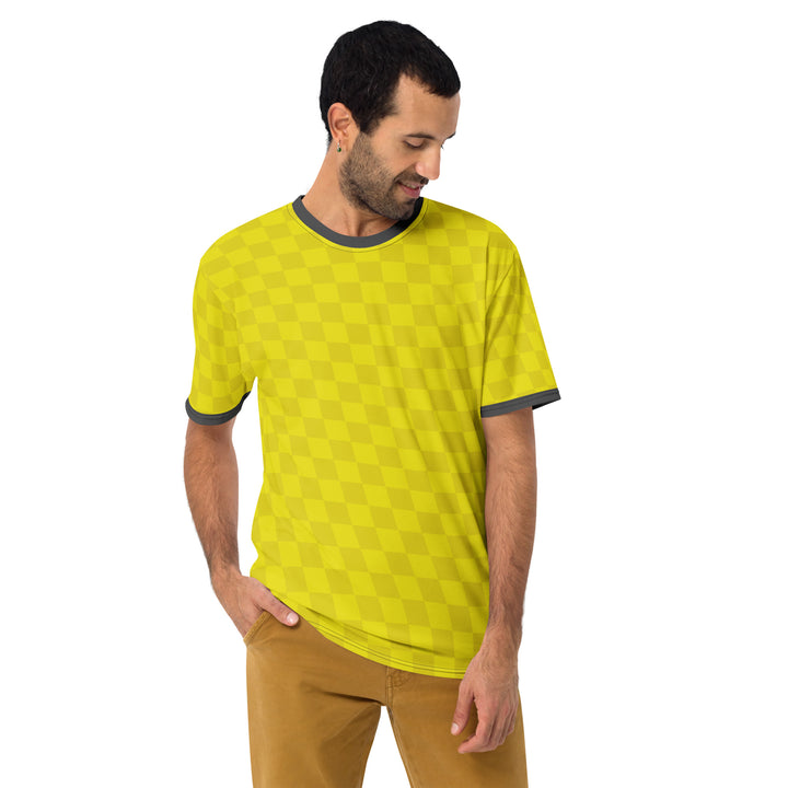 Premium Men's Jersey - Yellow-Grey Banner