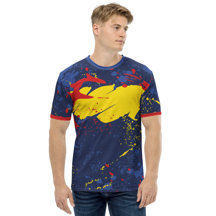 Premium Men's Jersey - Blue-Yellow Splash