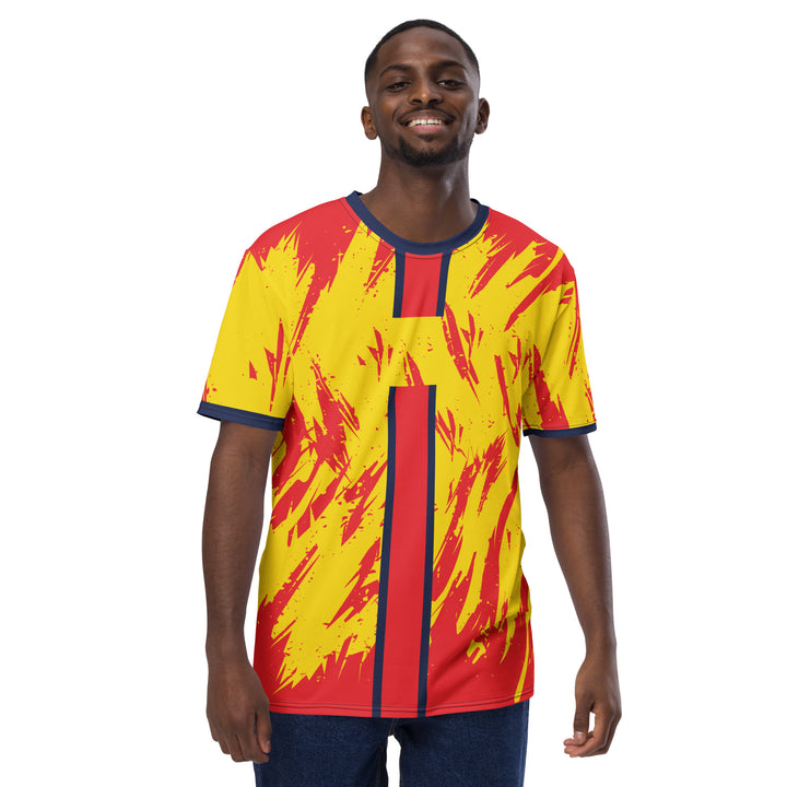 Premium Men's Jersey - Yellow-Red Bar