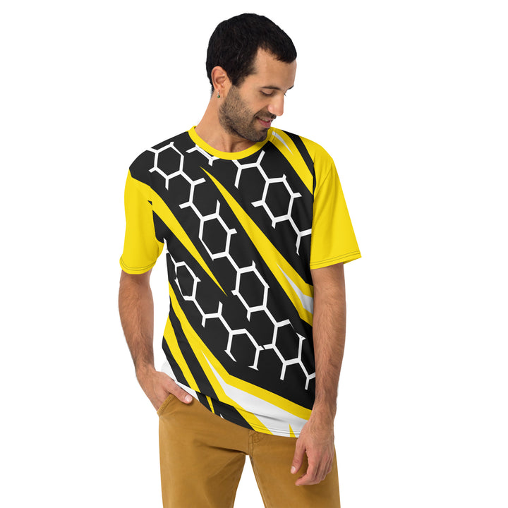 Premium Men's Jersey - Black-Yellow Hexagon