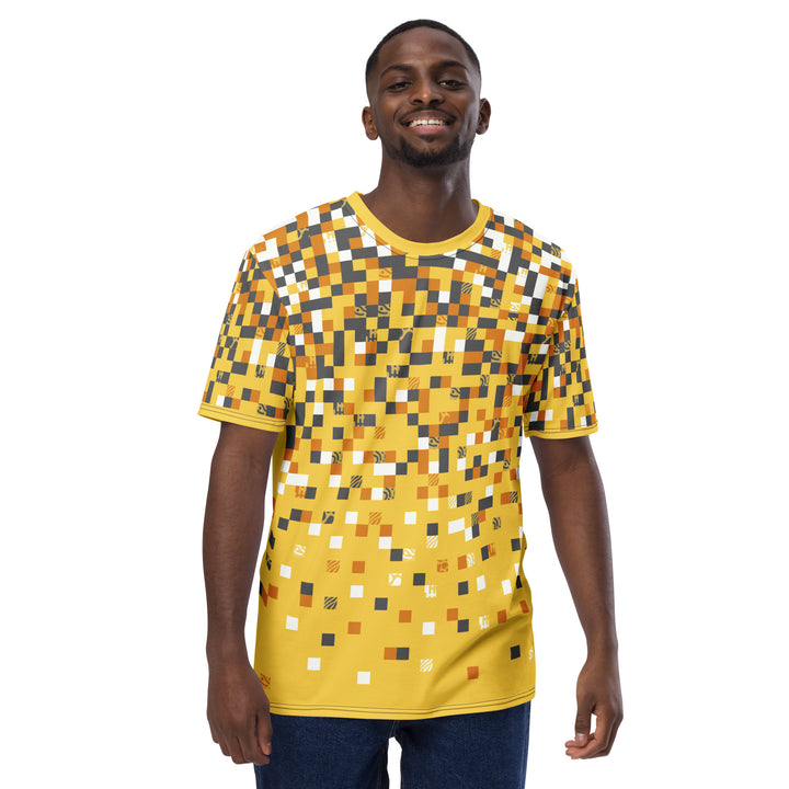 Premium Men's Jersey - Yellow-Grey Pixel