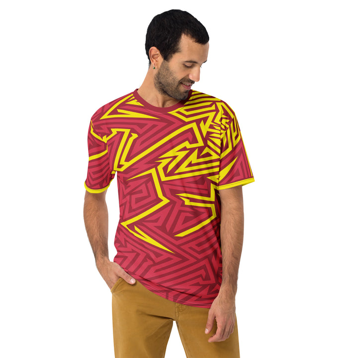 Premium Men's Jersey - Red-Yellow Maze