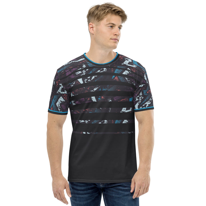 Premium Men's Jersey - Black-Blue Graffiti