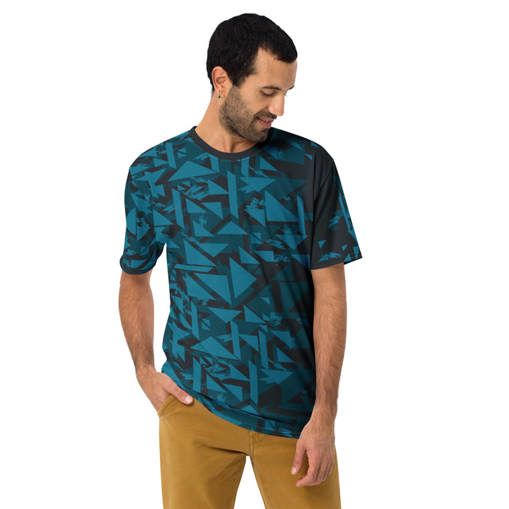 Premium Men's Jersey - Turquoise-Black Triangle