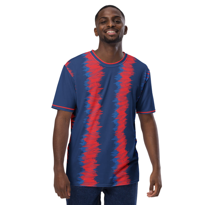 Premium Men's Jersey - Blue-Red Flood