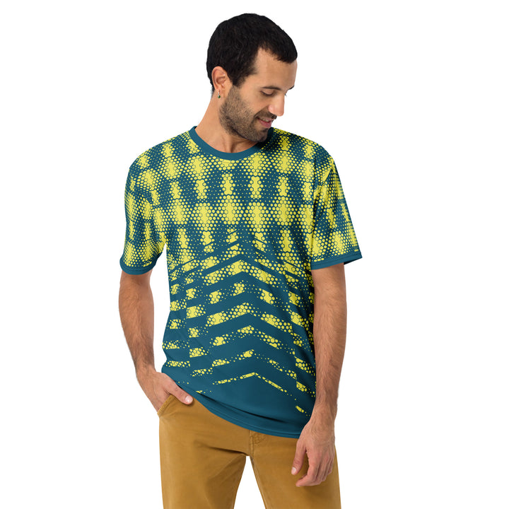 Premium Men's Jersey - Green-Yellow Hexagon