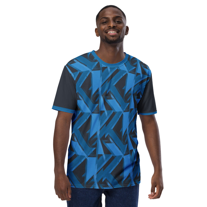 Premium Men's Jersey - Black-Blue Structure