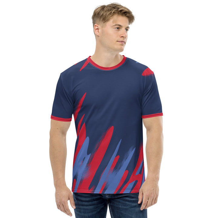 Premium Men's Jersey - Blue-Red Sketch