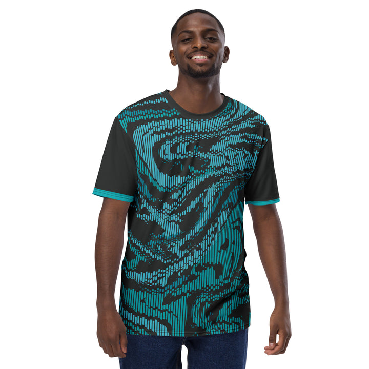 Premium Men's Jersey - Turquoise-Grey Scramble