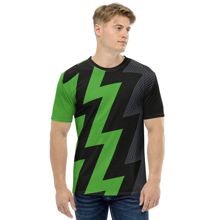 Premium Men's Jersey - Green-Grey Lightning