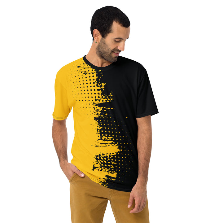 Premium Men's Jersey - Black-Yellow Grunge