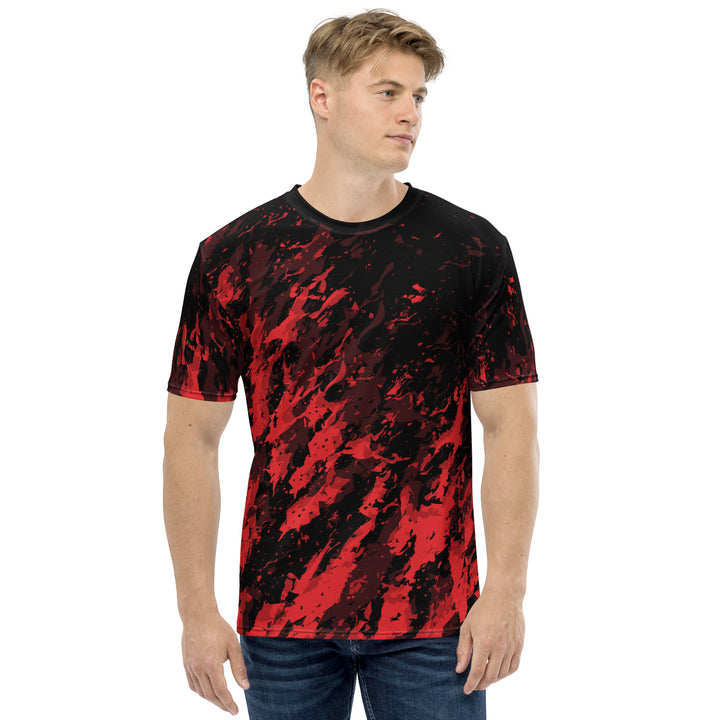 Premium Men's Jersey - Black-Red Splatter