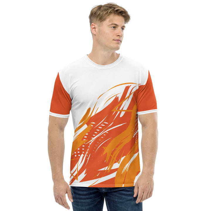 Premium Men's Jersey - White-Orange Flame