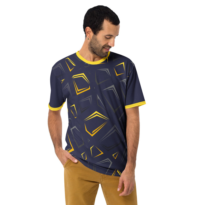 Premium Men's Jersey - Purple-Yellow Blocks