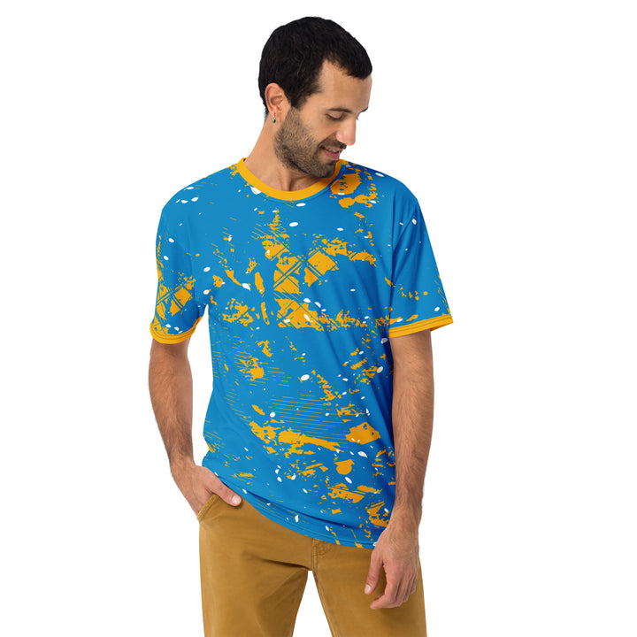 Premium Men's Jersey - Turquoise-Yellow Particle