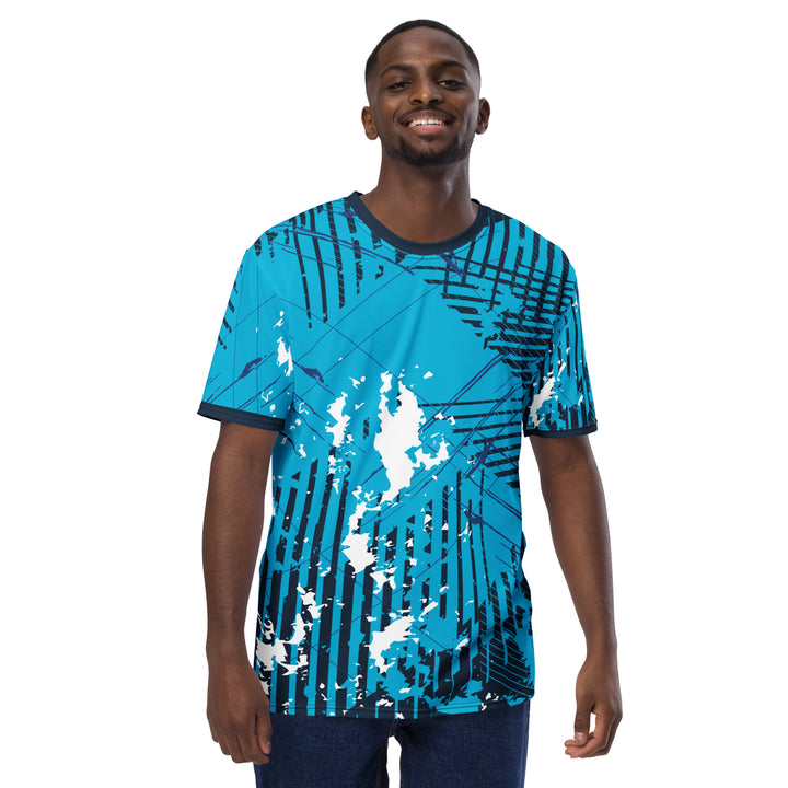 Premium Men's Jersey - Turquoise-White Flame