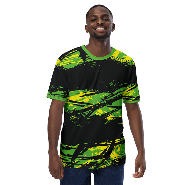 Premium Men's Jersey - Black-Green Invade