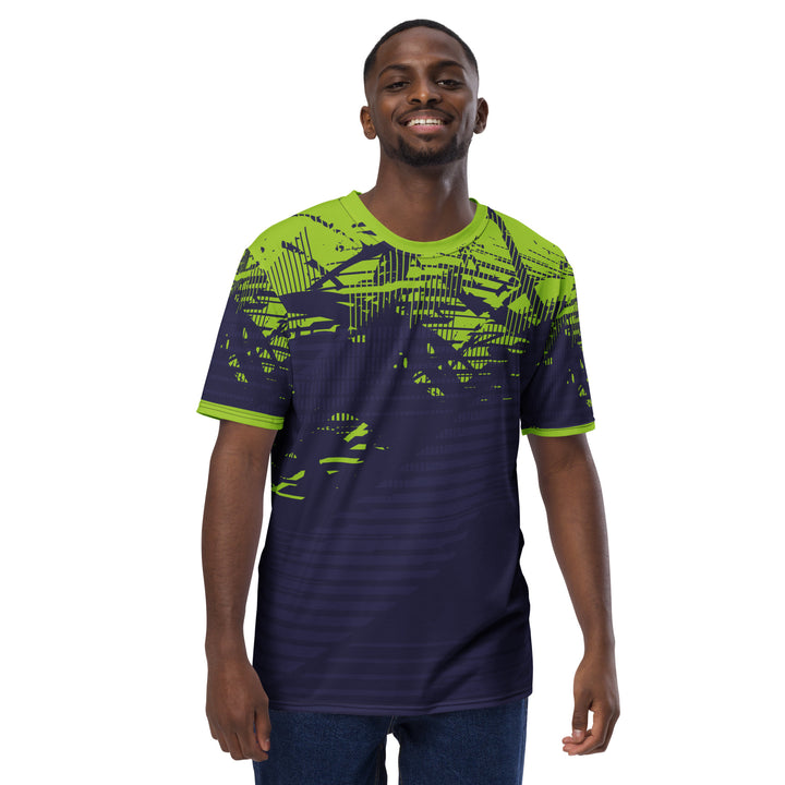 Premium Men's Jersey - Purple-Green Shape