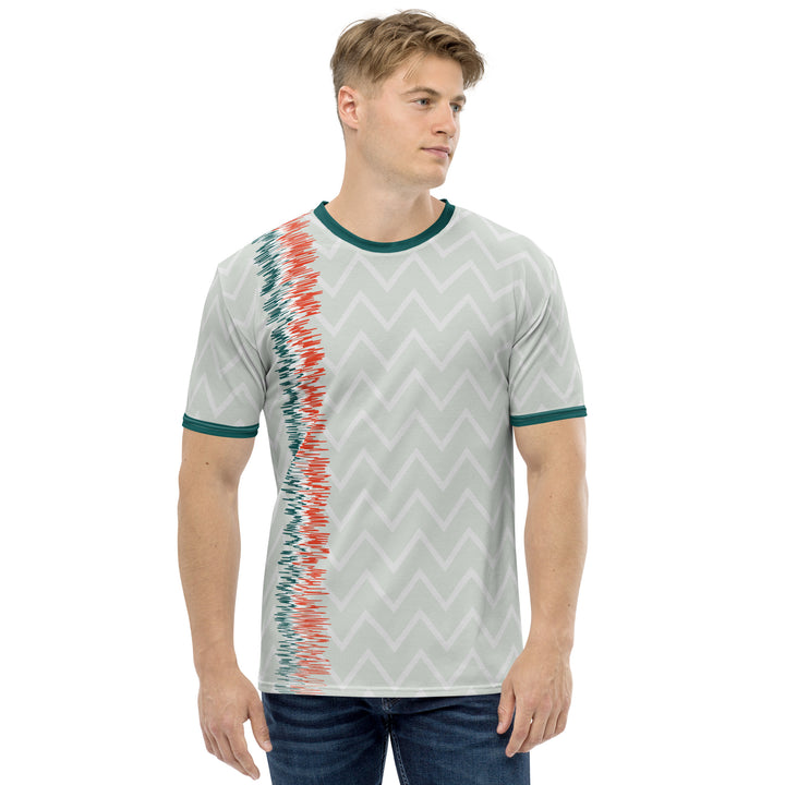 Premium Men's Jersey - Grey-Green Jagged