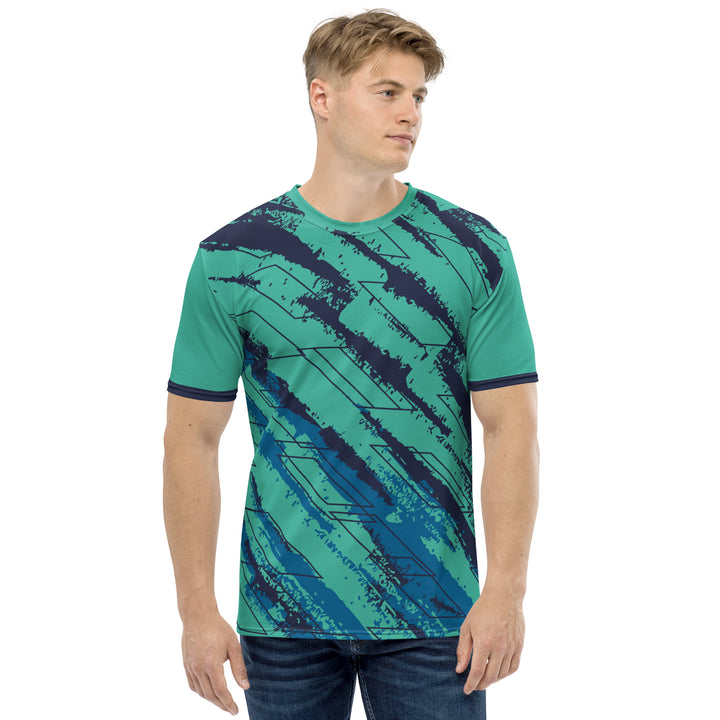 Premium Men's Jersey - Blue-Green Disk