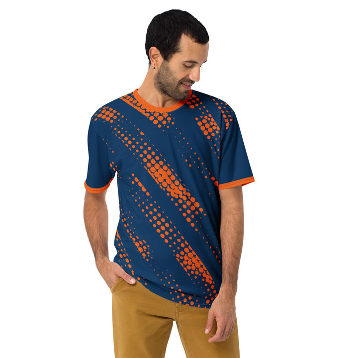 Premium Men's Jersey - Blue-Orange Halftone