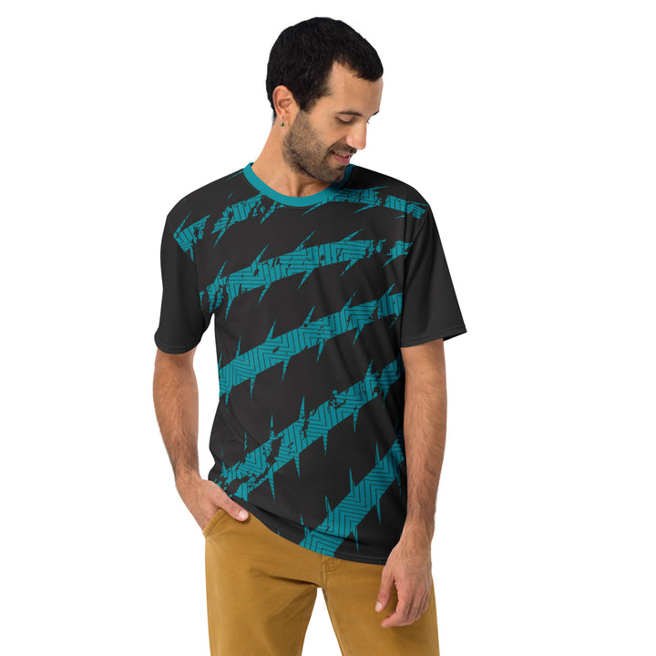 Premium Men's Jersey - Black-Turquoise Spike