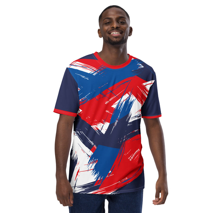 Premium Men's Jersey - Blue-Red Clutter