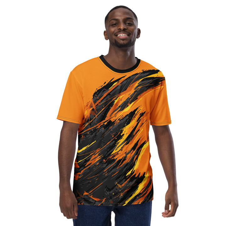 Premium Men's Jersey - Black-Orange Scratch