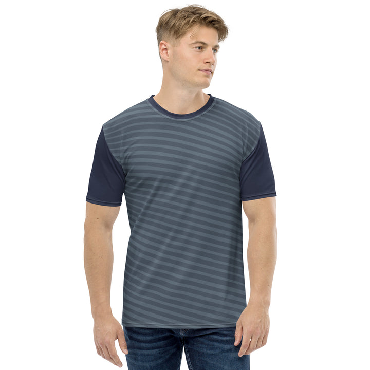 Premium Men's Jersey - Grey-Purple Stripes