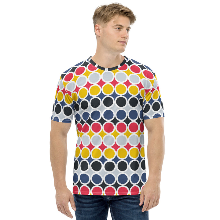 Premium Men's Jersey - White-Red Circles