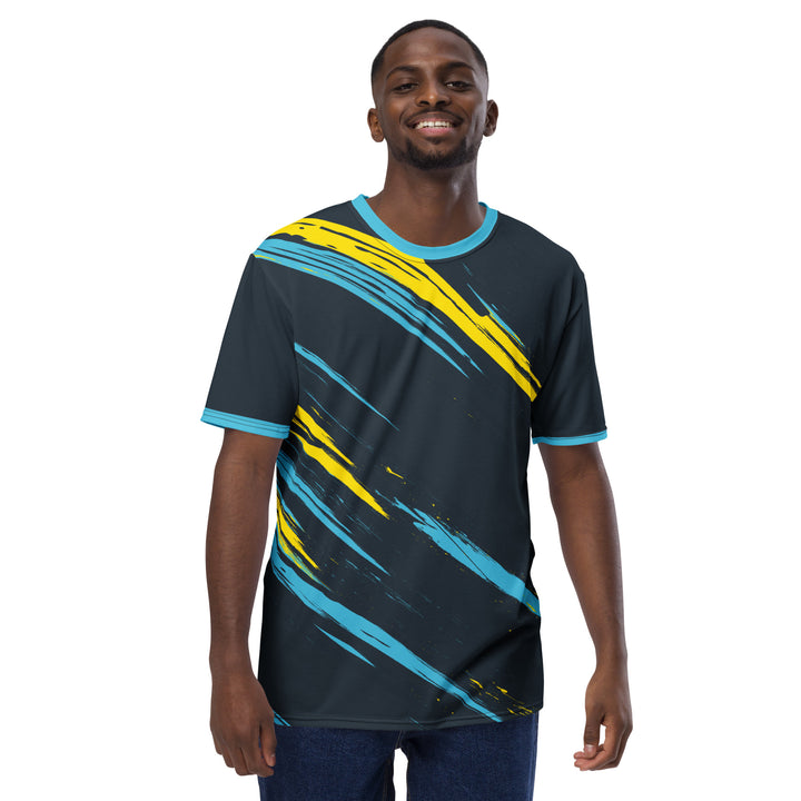 Premium Men's Jersey - Yellow-Blue Rain