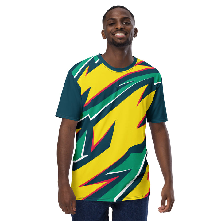 Premium Men's Jersey - Yellow-Green Graffiti