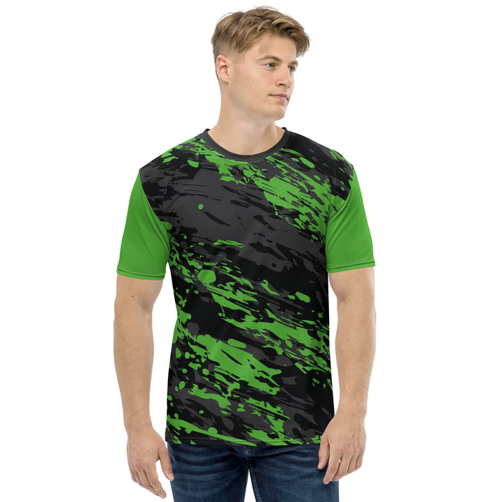 Premium Men's Jersey - Black-Green Particles