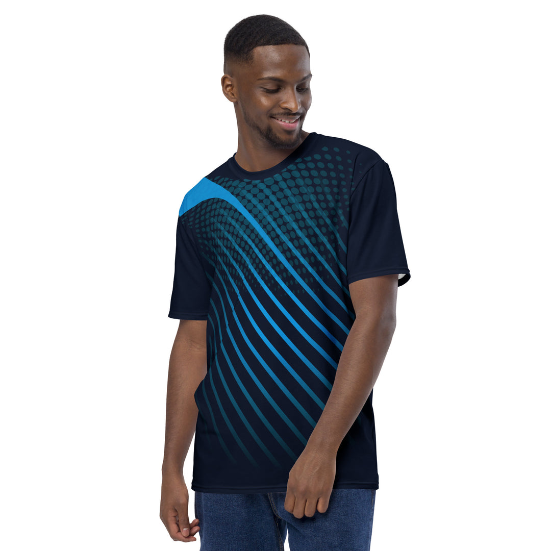 Premium Men's Jersey - Black-Blue Stripes