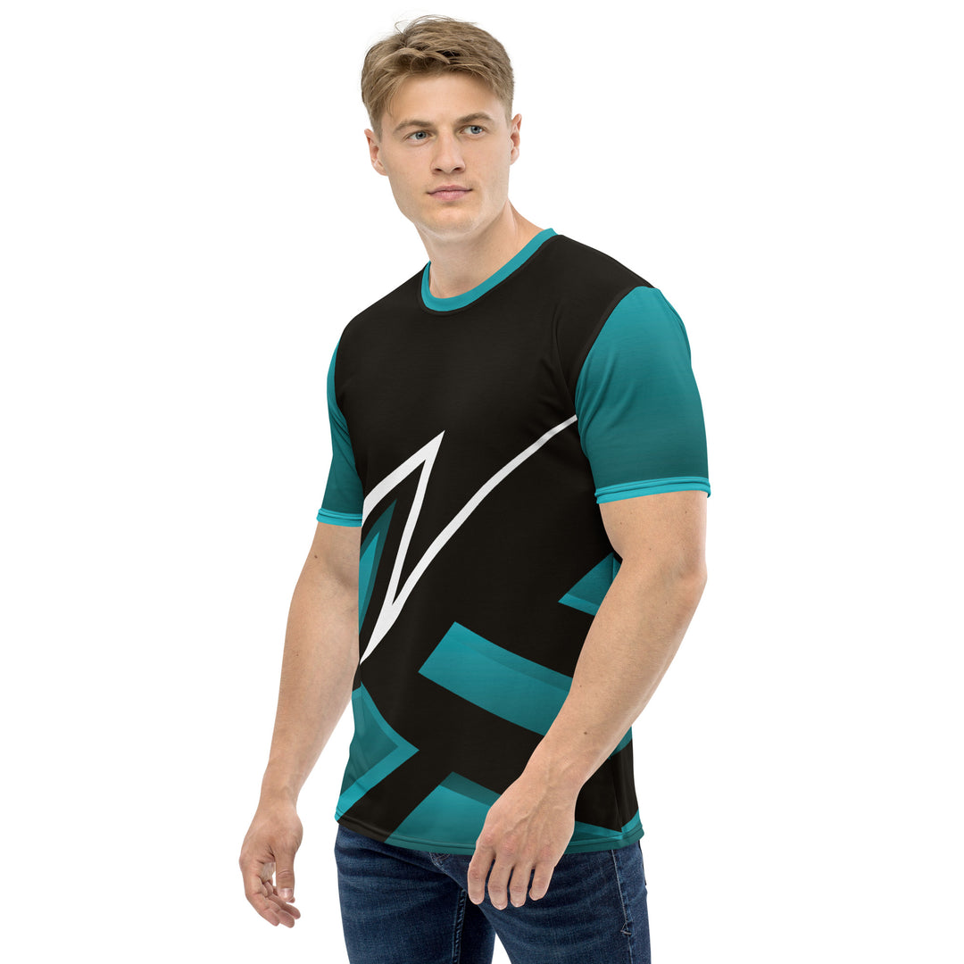 Premium Men's Jersey - Black-Turquoise Flash