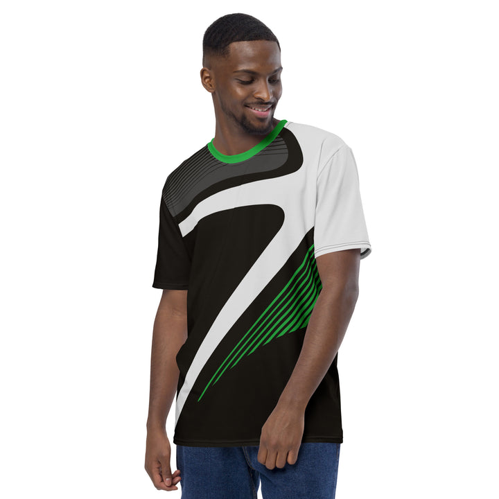 Premium Men's Jersey - Black-Green Arc