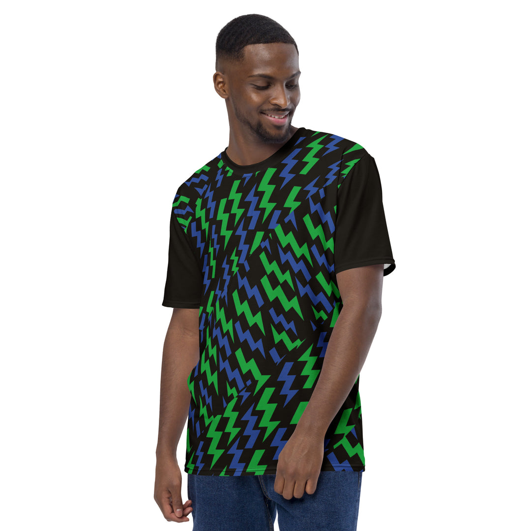 Premium Men's Jersey - Blue-Green Flash