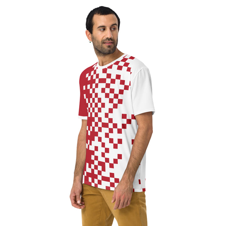 Premium Men's Jersey - Red-White Pixel