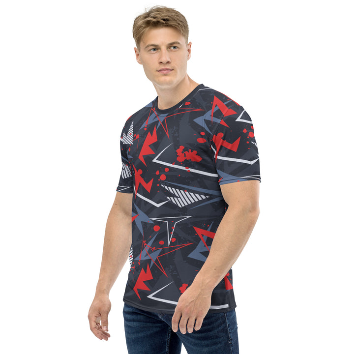 Premium Men's Jersey - Black-Red Abstract