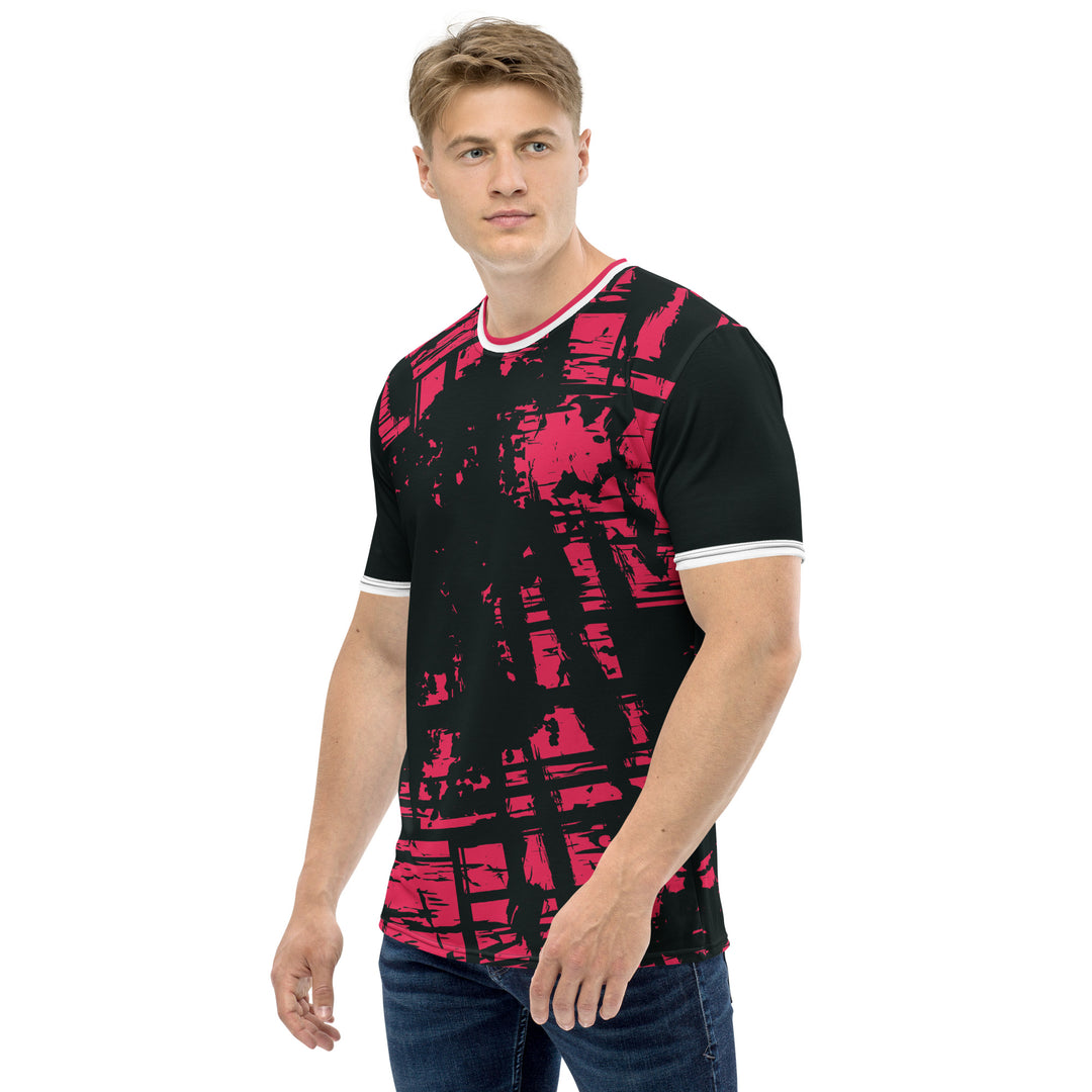 Premium Men's Jersey - Red-Black Grunge