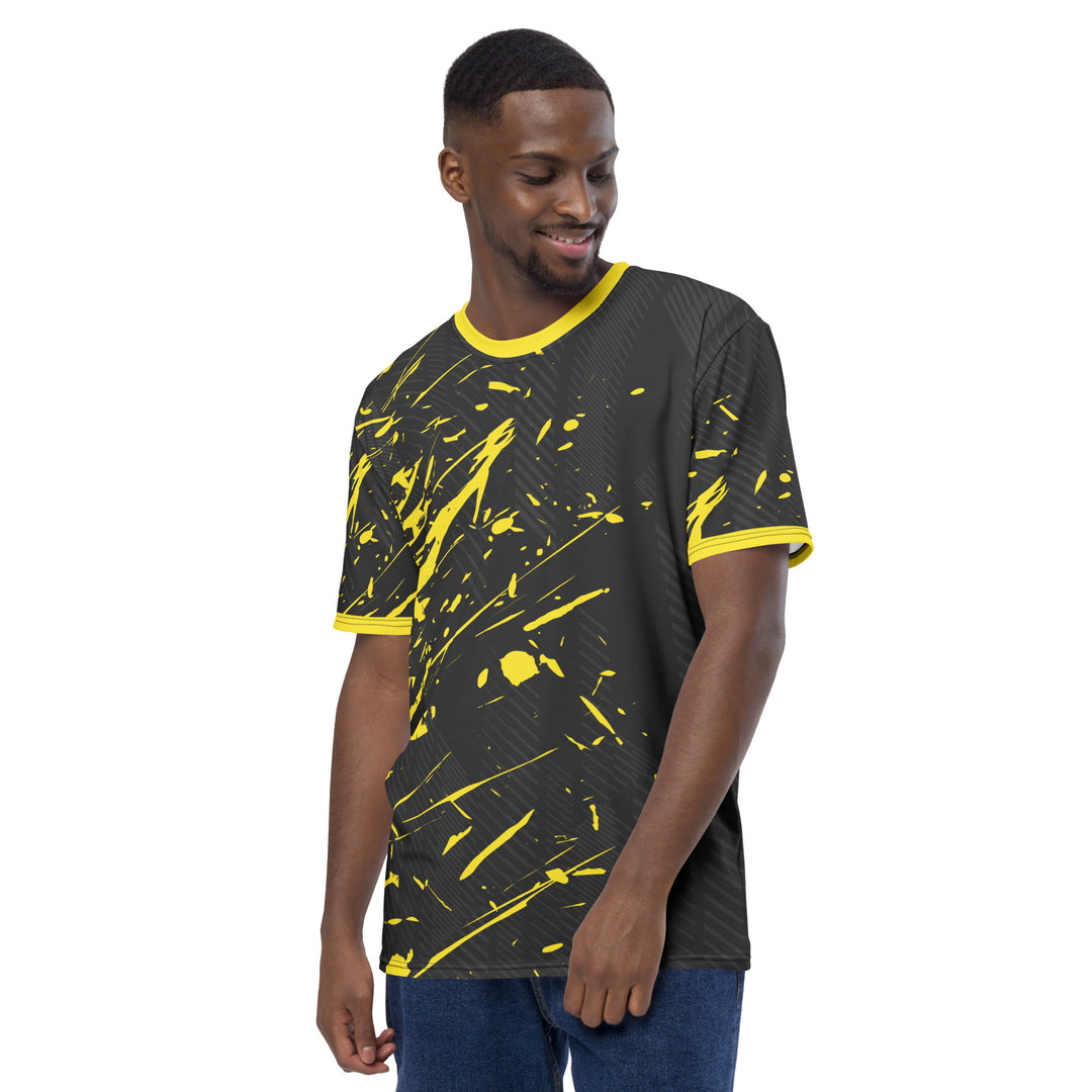 Premium Men's Jersey - Black-Yellow Splash