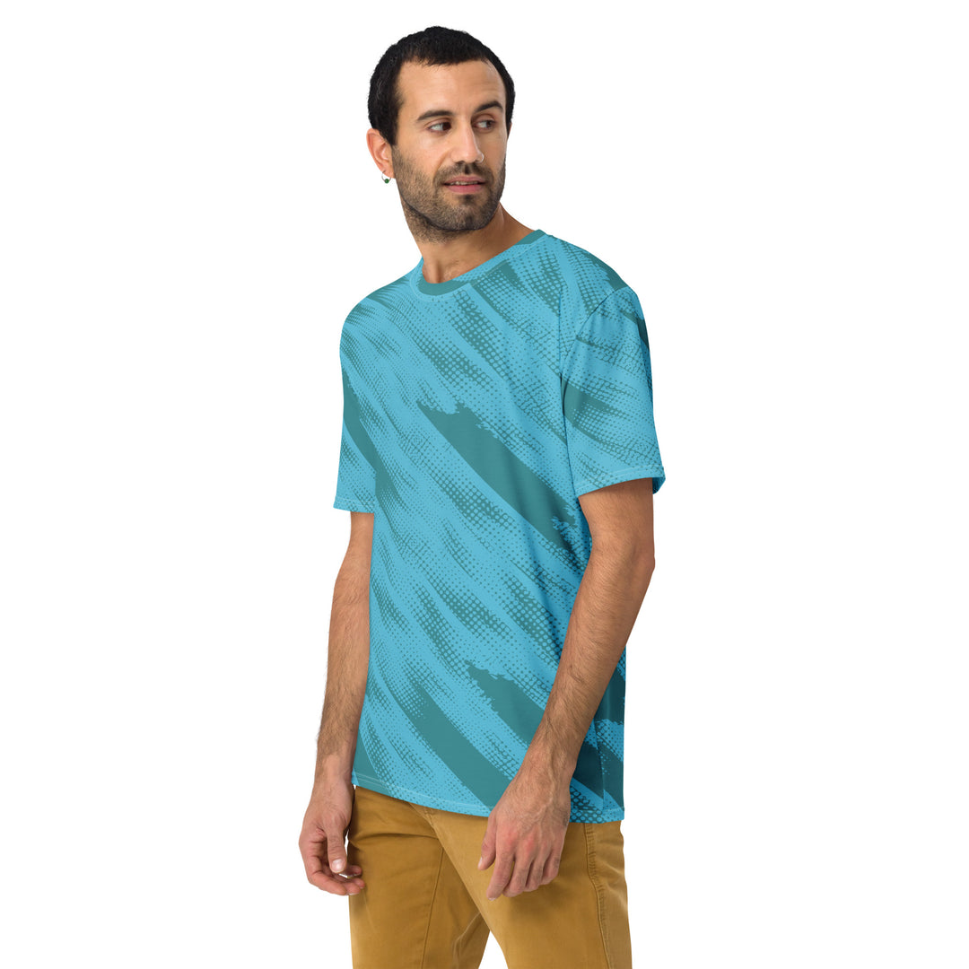 Premium Men's Jersey - Turquoise-Green Halftone