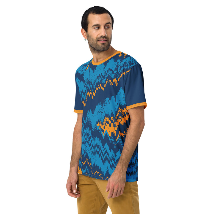 Premium Men's Jersey - Blue-Orange Pixel