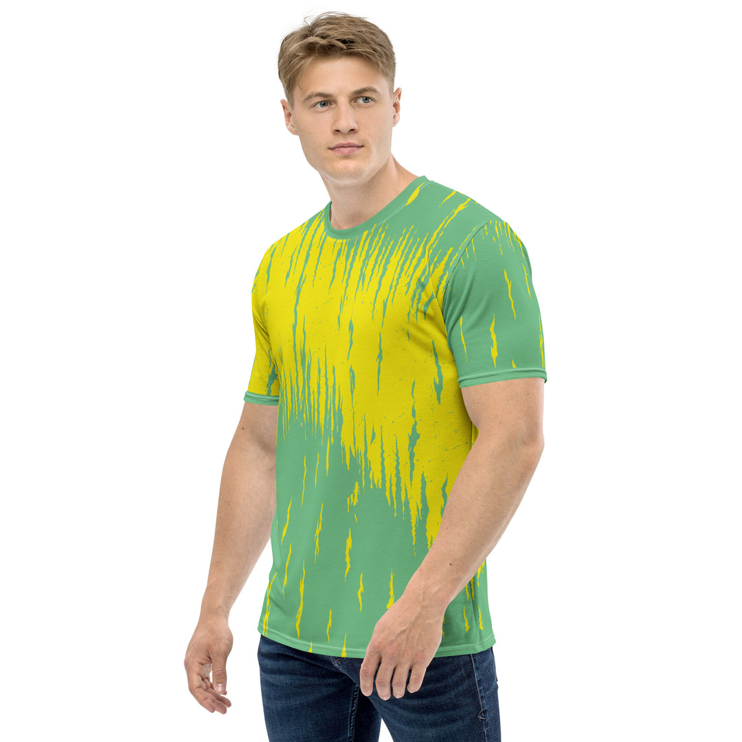 Premium Men's Jersey - Yellow-Green Flame